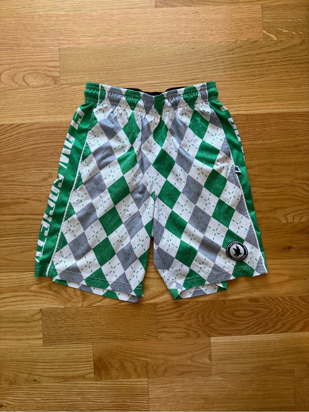Flow Society Argyle Mesh Shorts in Green Youth Size Large Like New